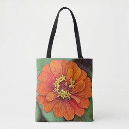 Faith Orange Zinnia Blume Tasche