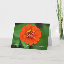 Faith Orange Zinnia Flower Garden - Karte