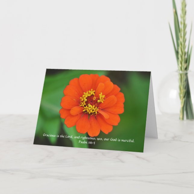 Faith Orange Zinnia Flower Garden - Karte (Vorderseite)