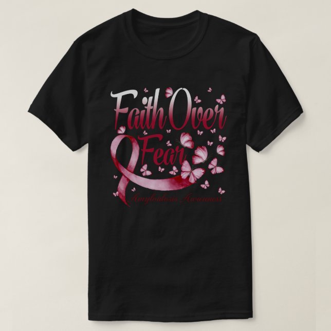 Faith Over Fear Amyloidosis Awareness Butterfly T-Shirt (Design vorne)