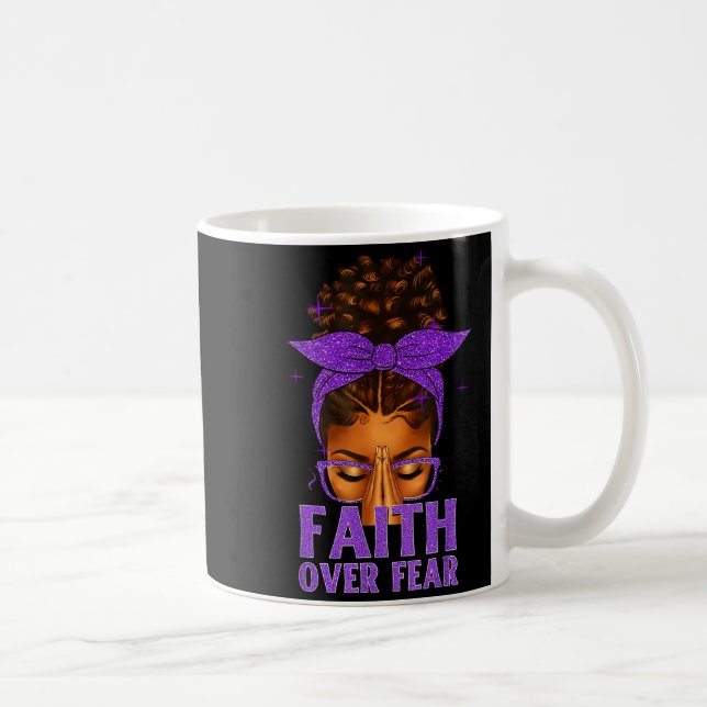 Faith Over Fear Black Women Afro Christian African Kaffeetasse (Rechts)