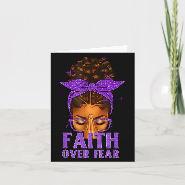 Faith Over Fear Black Women Afro Christian African Karte (Vorderseite)