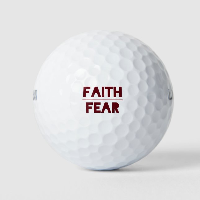 Faith Over Fear bold maroon Golfball (Vorderseite)