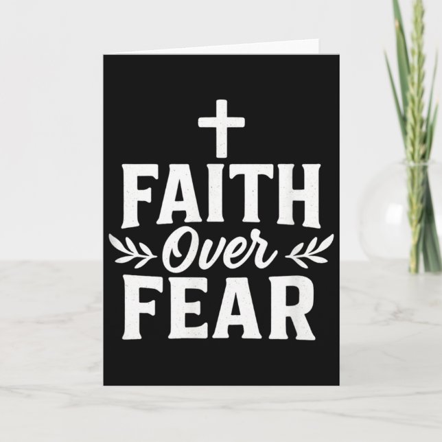 Faith Over Fear Christian Motivational Bible Verse Karte (Vorderseite)