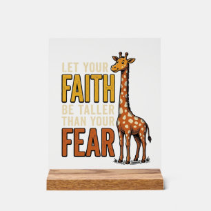 Faith Over Fear Giraffe Vintage Christliches T-Shi Acrylschild