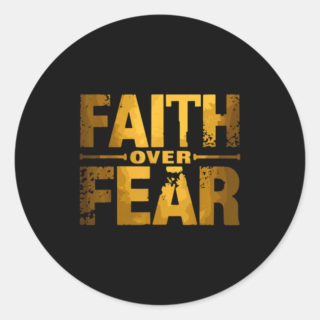 Faith Over Fear Insrational Christian Quote  Runder Aufkleber (Vorderseite)