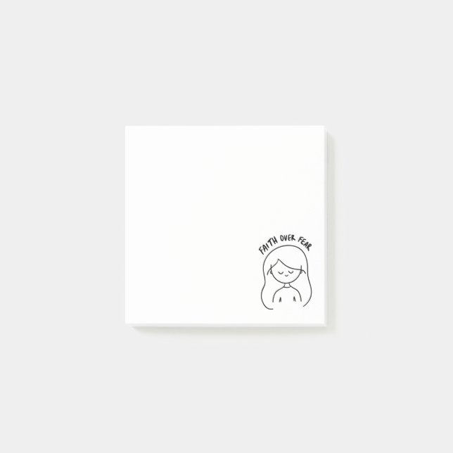 Faith Over Fear - Positive Reminder Post-it Klebezettel (Vorderseite)
