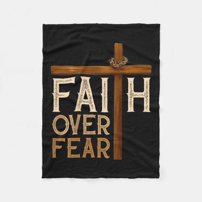 Faith Over Fear Religious Christian Men Women  Fleecedecke (Vorderseite)