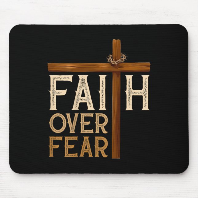 Faith Over Fear Religious Christian Men Women  Mousepad (Vorne)