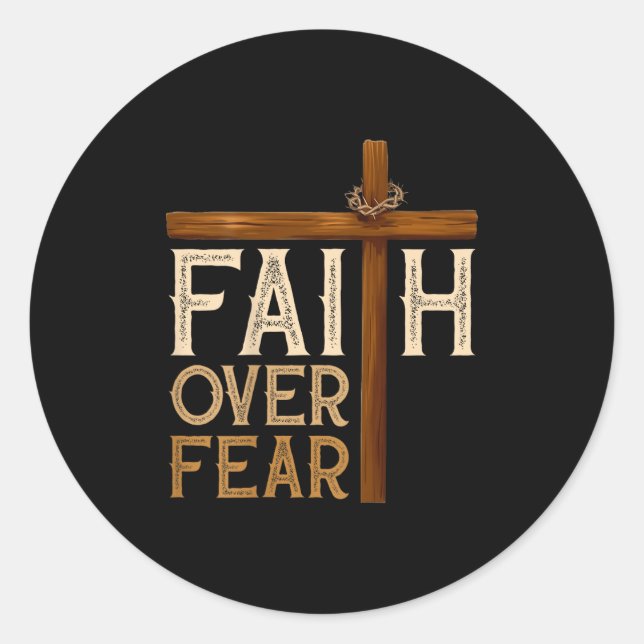 Faith Over Fear Religious Christian Men Women  Runder Aufkleber (Vorderseite)