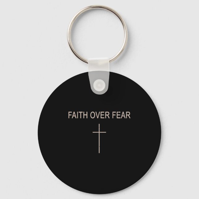 Faith Over Fear Subtle Christian Minimalist Religi Schlüsselanhänger (Vorderseite)
