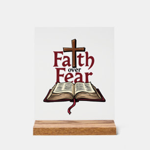 Faith Over Fear Vintage Jesus Faith T-Shirt (1) Acrylschild