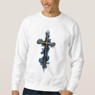 Faith Over Fear Wasserfarbenkreuz Sweatshirt