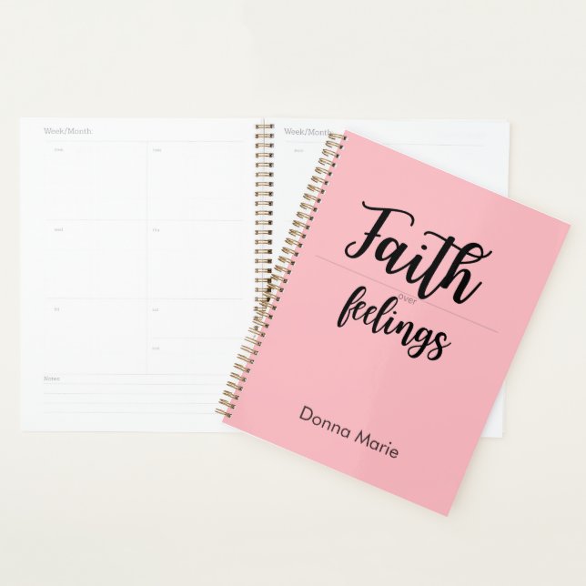 Faith Over Feelings Pink Planner for Women Planer (Anzeige)