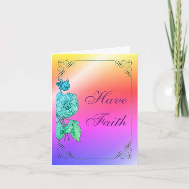 Faith Peony Art Inspiration Card Dankeskarte (Vorderseite)