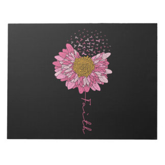 Faith Pink Blume Brustkrebs Bewusstsein Notizblock