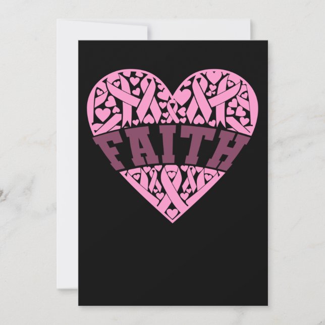 Faith Pink Heart Breast Save The Date (Vorderseite)
