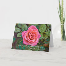 Faith Pink Rose Danke-Karte
