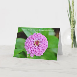 Faith Pink Zinnia Garden Note Card Karte