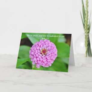 Faith Pink Zinnia Garden Note Card Karte