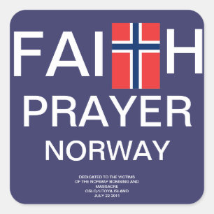 FAITH PRAYER NORWAY QUADRATISCHER AUFKLEBER