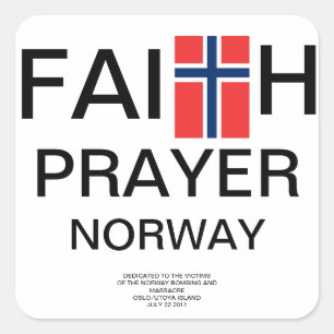 FAITH PRAYER NORWAY QUADRATISCHER AUFKLEBER