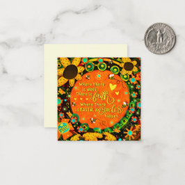 Faith Pretty Floral Bumblebee Ireland Mini Mitteilungskarte