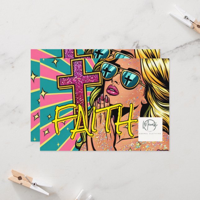 faith Print Einladung (Vorderseite/Rückseite Beispiel)