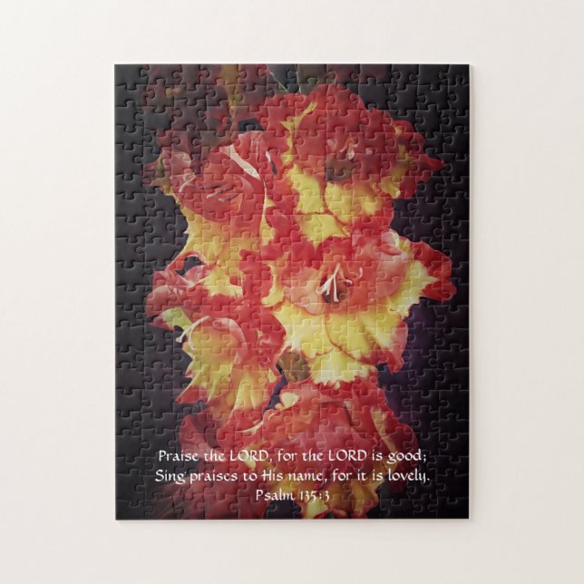 Faith Psalm Gladiolus Blume Puzzle (Vertikal)