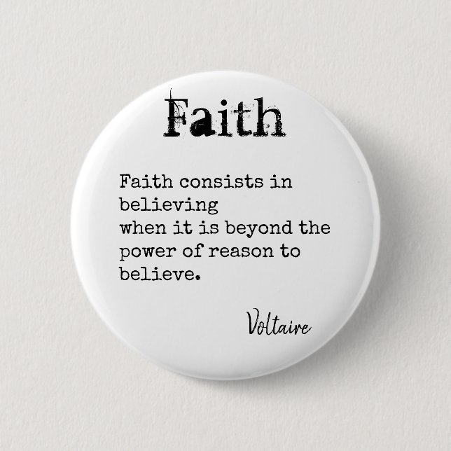 FAITH QUOTE gibt Schreibmaschinenschrift-Schriftar Button (Vorderseite)