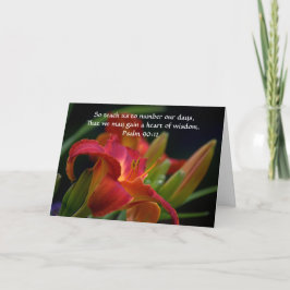 Faith Red Lily Bible Verse Birthday Card Karte