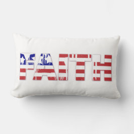 Faith Red White Blue American Flag 4. Juli Lendenkissen