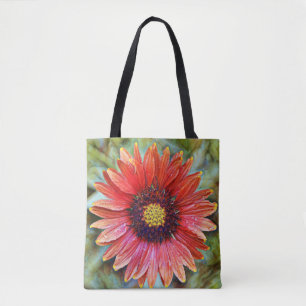 Faith Red Wildblume Art Tasche