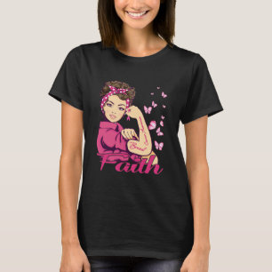Faith Rosie Riveter Brustkrebs-Bewusstsein T-Shirt