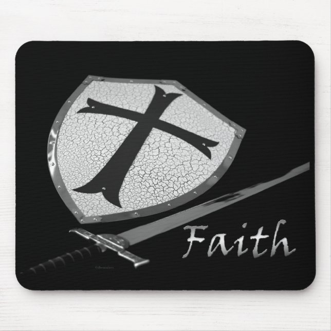 FAITH-Schwert und Schild Mousepad (Vorne)