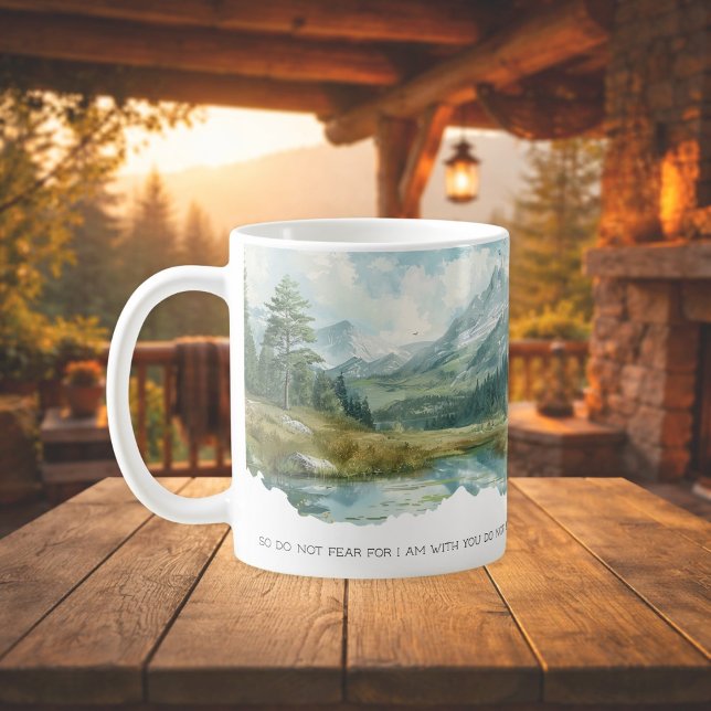 Faith Scripture Isaiah 41:10 Mountain Mug Kaffeetasse (Von Creator hochgeladen)