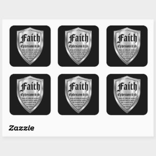 Faith Shield Christlich Faith Bible Verse Ephesian Quadratischer Aufkleber