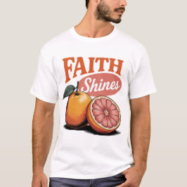 Faith Shines Orange Grapefruit Retro Christliches  T-Shirt