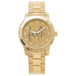 Faith Simple Bible Verse Quote Black Typografy Armbanduhr