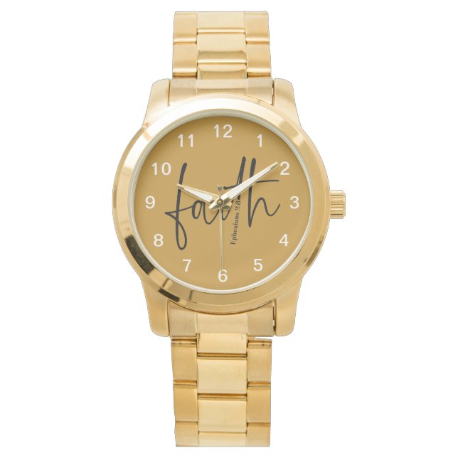 Faith Simple Bible Verse Quote Black Typografy Armbanduhr (Vorderseite)