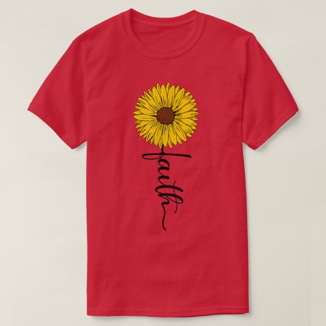 Faith Sonnenblume Kreuz Gott Glauben Gott Lover T-Shirt (Design vorne)
