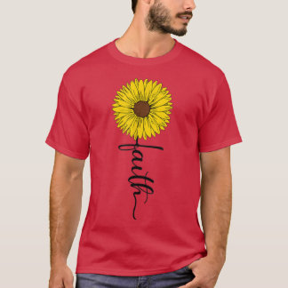 Faith Sonnenblume Kreuz Gott Glauben Gott Lover T-Shirt