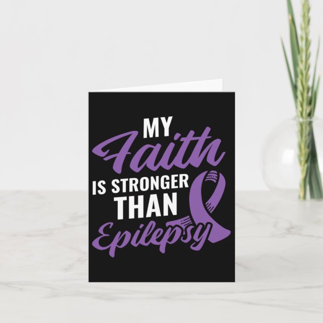 Faith Stronger als Epilepsy Epilepsy Awareness Pa Karte (Vorderseite)
