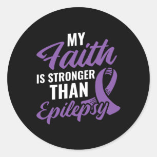 Faith Stronger als Epilepsy Epilepsy Awareness Pa Runder Aufkleber