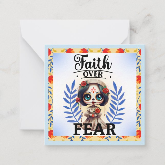 Faith Sugar Skull Mitteilungskarte (Vorderseite)