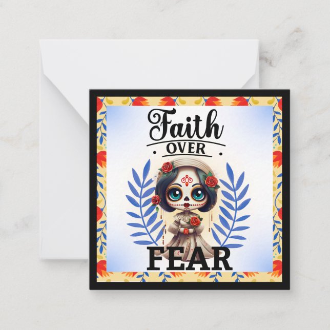 Faith Sugar Skull Mitteilungskarte (Vorderseite)