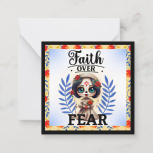 Faith Sugar Skull Mitteilungskarte