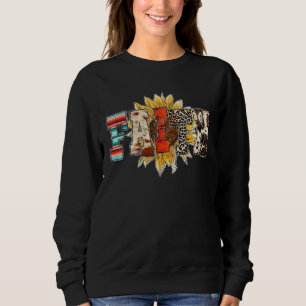 Faith Sunflower Cross Christlich Jesus Leopard Wes Sweatshirt