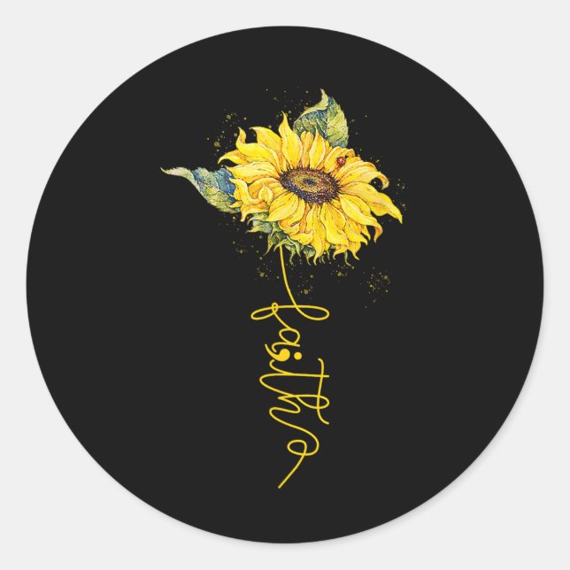 Faith Sunflower Semicolon Suicide Prevention Aware Runder Aufkleber (Vorderseite)