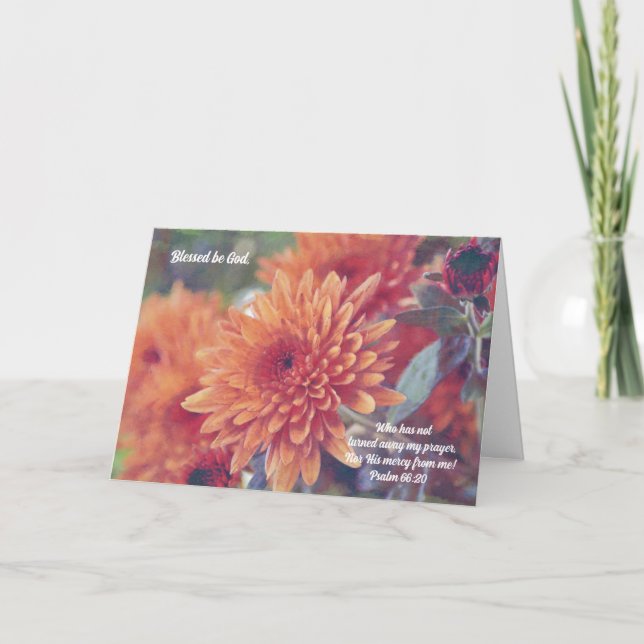 Faith Sympathy Card Orange Blume Mums Karte (Vorderseite)